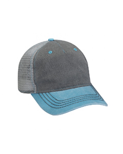 Adams EN102 Pigment-Dyed Twill & Mesh 5 Panel Trucker Cap