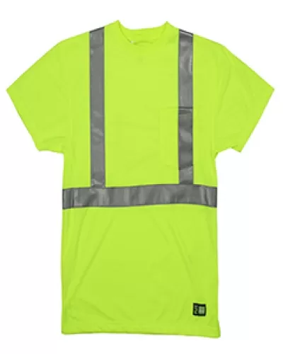 Berne HVK012 Men'S Hi-Vis Class 2 Performance Pocket T-Shirt