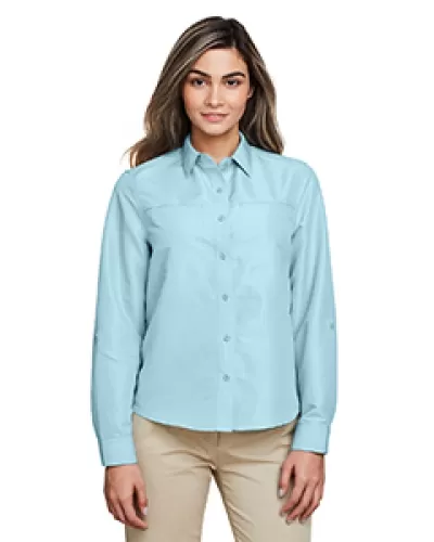 Harriton M580LW Ladies' Key West Long-Sleeve Performance Staff Shirt