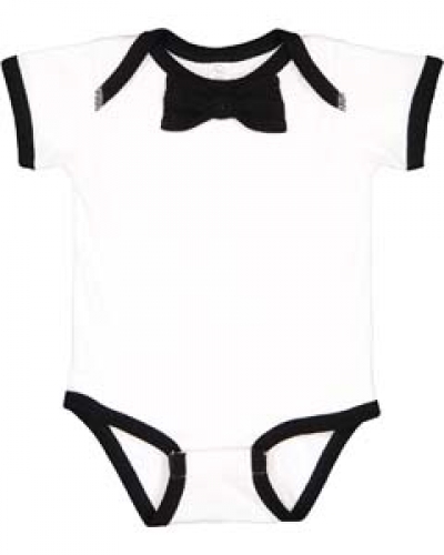Rabbit Skins RS4407 Infant Baby Rib Bow Tie Bodysuit