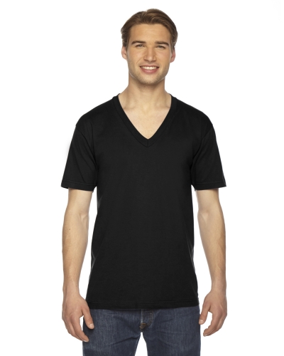 American Apparel 2456 Unisex USA Made Fine Jersey Short-Sleeve V-Neck T-Shirt