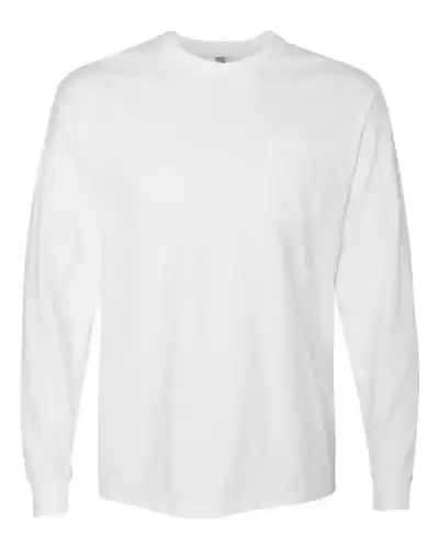 Comfort Colors 4410 Unisex Garment-Dyed Heavyweight Long Sleeve Pocket T-Shirt 2 Pack