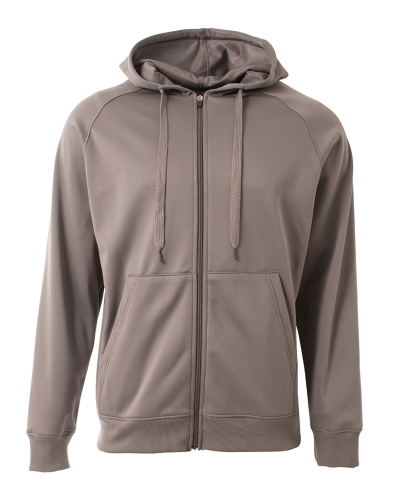 A4 N4001 Men's Agility Full-Zip Tech Fleece Hooded Sweatshirt