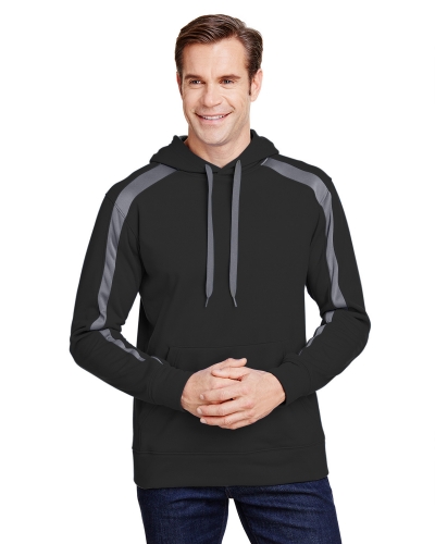 A4 N4004 Men's Spartan Tech-Fleece Color Block Hooded Sweatshirt