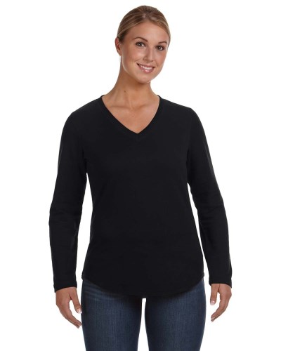 LAT 3761 Ladies' V-Neck French Terry Pullover