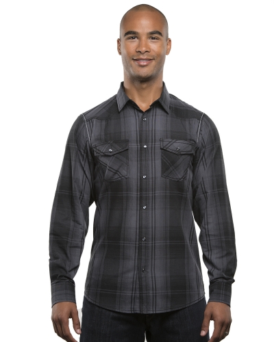 Burnside B8206 Men's Long-Sleeve Western Plaid Shirt