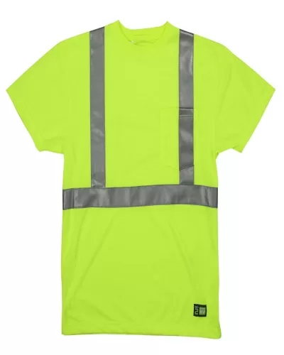 Berne HVK012T Men's Tall Hi-Vis Class 2 Performance Short Sleeve T-Shirt