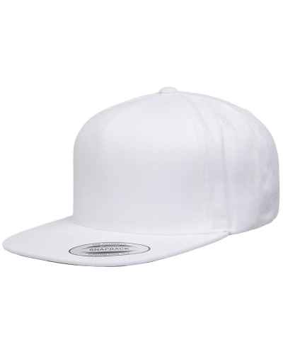 Yupoong YP5089 Adult 5-Panel Structured Flat Visor Classic Snapback Cap