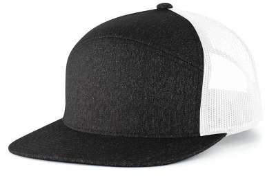 Pacific Headwear P710 Heather 6-Panel Arch Trucker Snapback Cap