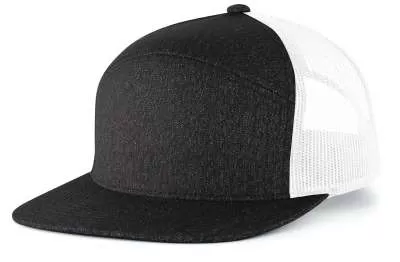 Pacific Headwear P710 Heather 6-Panel Arch Trucker Snapback Cap