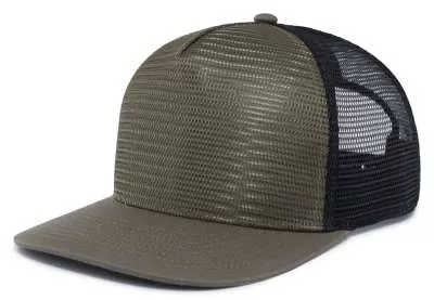Pacific Headwear P724 5-Panel Mesh Overlay Trucker Snapback