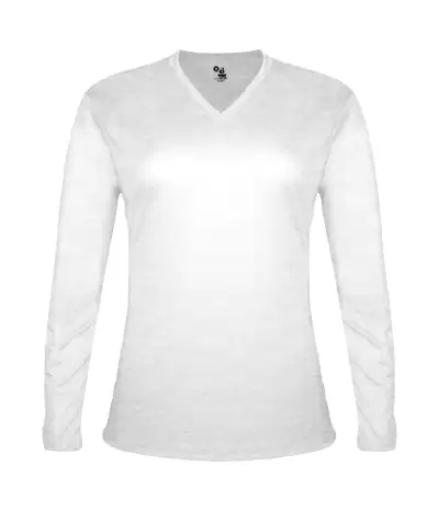 Badger Sport 496400 Tri-Blend Ladies' V-Neck L/S T