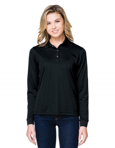 Tri Mountain Kl022Ls Lady Vital Long Sleeve Snap 5 Oz. Mini-Pique Polo
