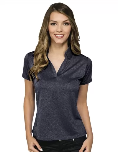 Tri Mountain Kl209 Gala Women'S 100% Polyester Heather Jersey Polo