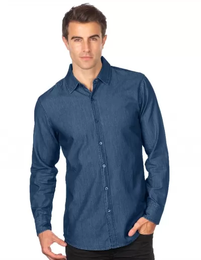 Tri Mountain W825 Dylan Men'S Long Sleeve Denim Shirt