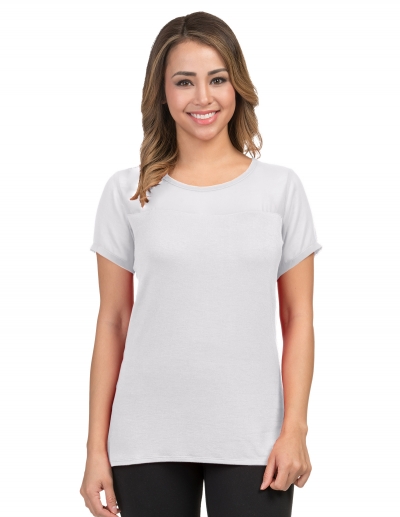 Tri Mountain Lb012 Jasmine Sheer Panel Knit Top