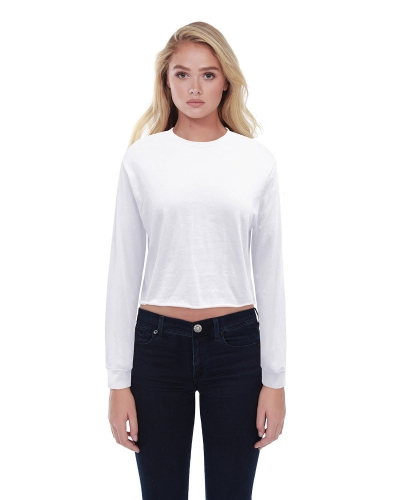 StarTee Drop Ship ST1170 Ladies' Boyfriend Long Sleeve Crop T-Shirt