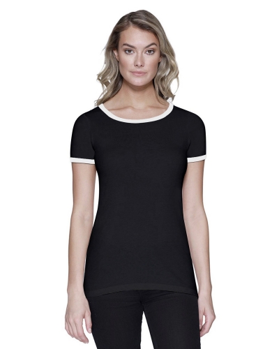 StarTee Drop Ship ST1431 Ladies' CVC Ringer T-Shirt