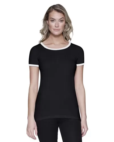 StarTee Drop Ship ST1431 Ladies' CVC Ringer T-Shirt