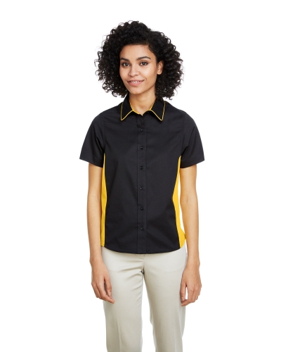 Harriton M586W Ladies' Flash IL Colorblock Short Sleeve Shirt