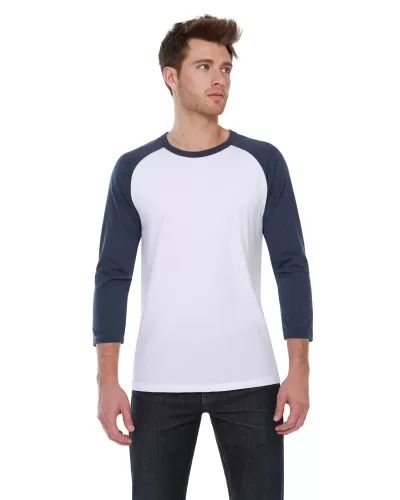 StarTee Drop Ship ST2475 Men's CVC 3/4 Sleeve Raglan