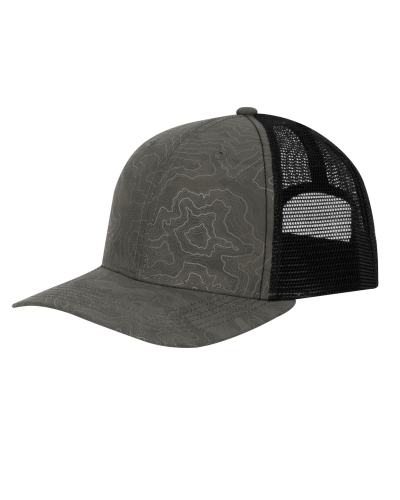 Dri Duck DI3458 Structured Mid Profile Camo Print Trucker Hat