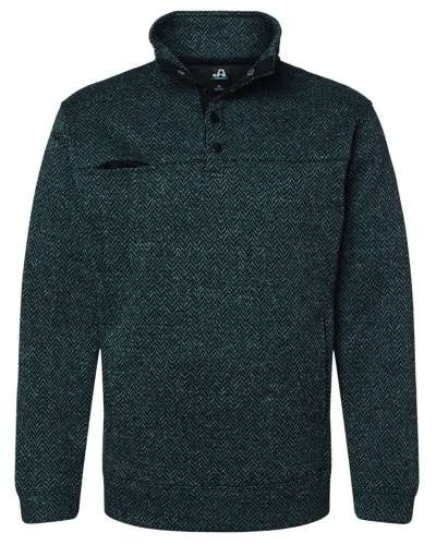 J America 8715JA Men's Traverse Herringbone Quarter-Snap Pullover
