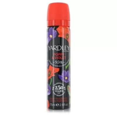 Yardley Poppy & Violet by Yardley London Body Fragrance Spray 2.6 oz For Women