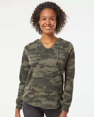 Independent Trading Co. PRM2500 Women’s Lightweight California Wave Wash Hooded Sweatshirt