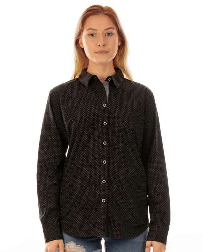 Burnside 5290 Women's Peached Poplin Long Sleeve Shirt