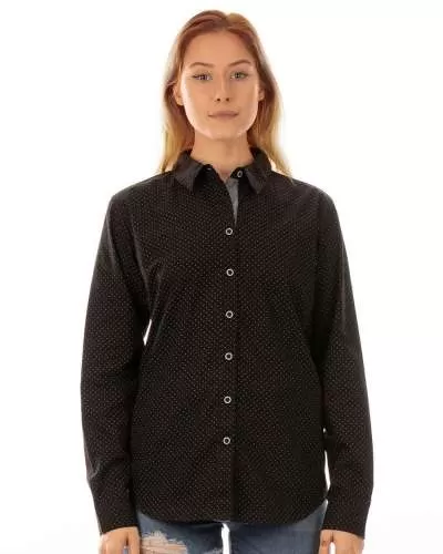Burnside 5290 Women's Peached Poplin Long Sleeve Shirt
