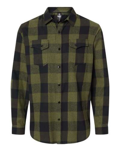 Burnside 8219 Snap Front Long Sleeve Plaid Flannel Shirt