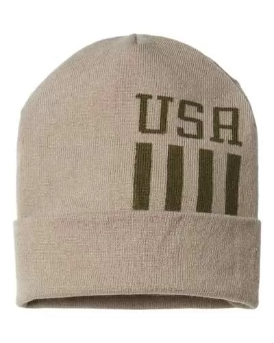 CAP AMERICA RK12 USA-Made Patriotic Cuffed Beanie