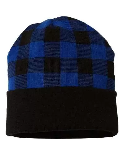 CAP AMERICA RKP12 USA-Made Plaid Beanie