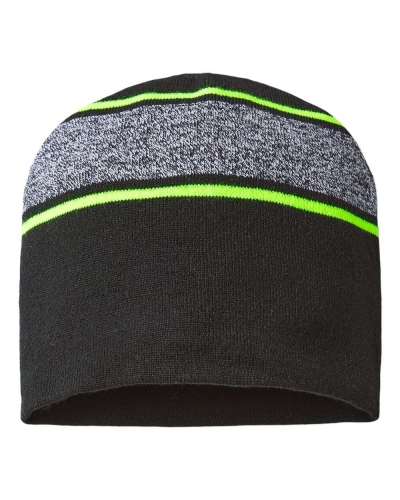 CAP AMERICA RKV9 USA-Made Variegated Striped Beanie