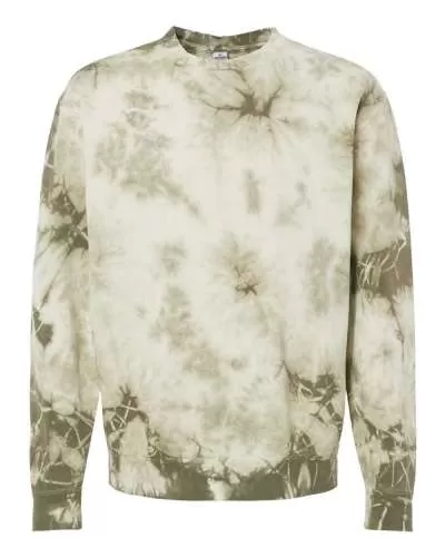 Independent Trading Co. PRM3500TD Midweight Tie-Dyed Crewneck Sweatshirt
