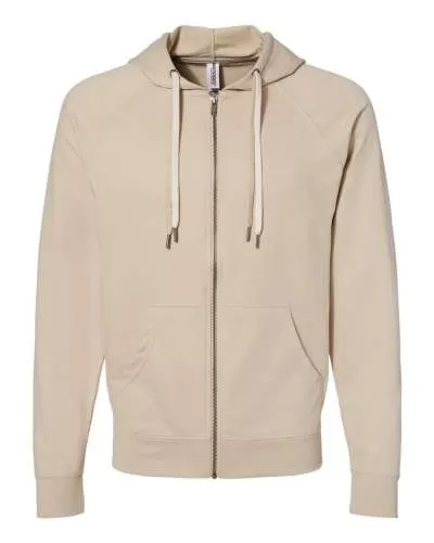 Independent Trading Co. SS1000Z Icon Lightweight Loopback Terry FULL-Zip Hooded Sweatshirt