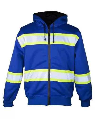 Kishigo B310-313 EV Series® Enhanced Visibility FULL-Zip Hooded Sweatshirt