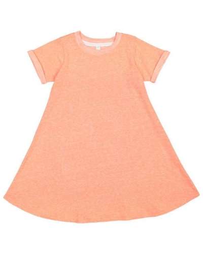 LAT 2679 Harborside Mélange French Terry Girls' Twirl Dress