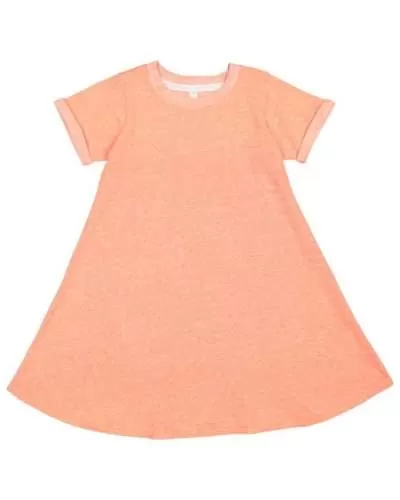 LAT 2679 Harborside Mélange French Terry Girls' Twirl Dress