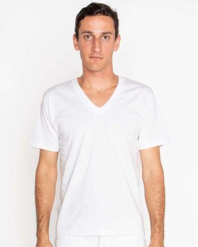 Los Angeles Apparel 24056 USA-Made Fine Jersey V-Neck T-Shirt