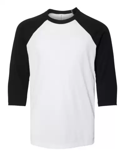 BELLA + CANVAS 3200Y Youth Three-Quarter Sleeve Baseball Tee 2 Pack