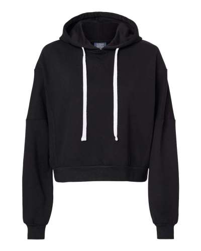 MV Sport W21751 Women's Sueded Fleece Crop Hooded Sweatshirt