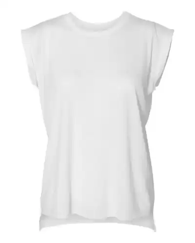 BELLA + CANVAS 8804 Women?s Flowy Rolled Cuffs Muscle Tee 2 Pack