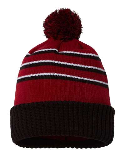 Richardson 134 Stripe Pom Cuffed Beanie