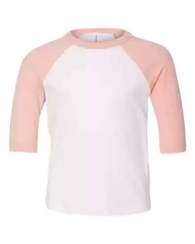 BELLA + CANVAS 3200T Toddler Three-Quarter Sleeve Baseball Tee 2 Pack