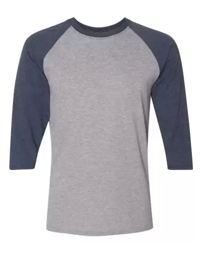 JERZEES 601RR Unisex Triblend Three-Quarter Raglan Baseball T-Shirt 2 Pack