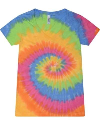 Tie-Dye 1075CD Ladies V-Neck T-Shirt