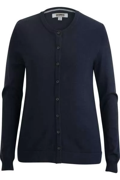 Edwards 7143 Ladies Crew Neck Button Front Cardigan