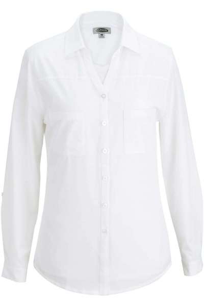 Edwards 5056 Ladies Open Neck Long Sleeve Blouse